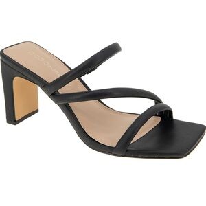 BCBGeneration Black Strappy Sandal Heel